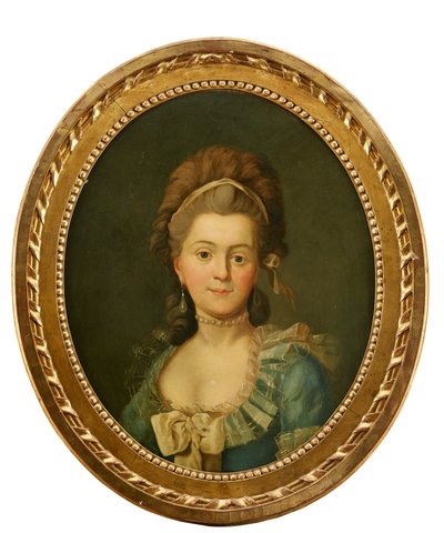 Retrato de mujer desconocida en traje nacional, retratada ca 1780 de David von Kraffts